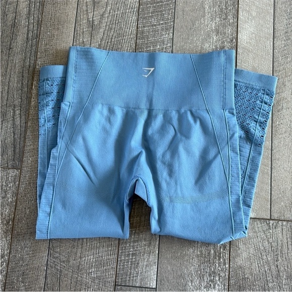 Gymshark Size Small Light Blue High-Waisted Athletic Leggings. - Picture 4 of 4